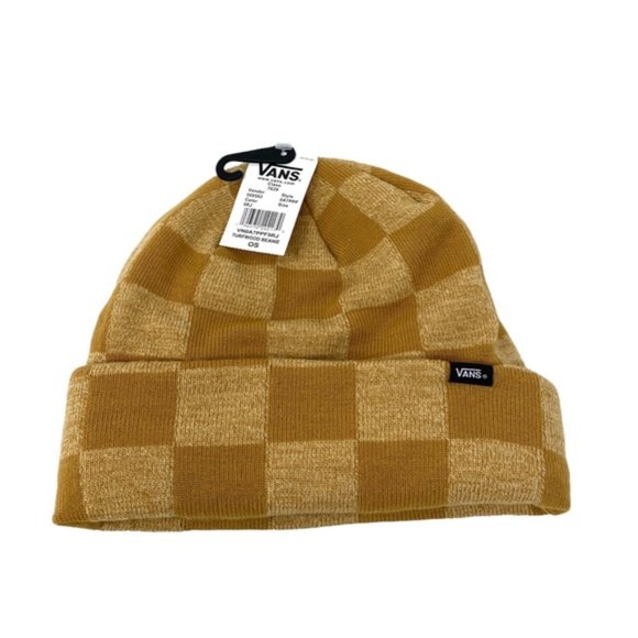 VANS Turfwood Beanie Checkerboard Brown Unisex Knit Hat One Size VN0A7PPF5RJ - Picture 4 of 5